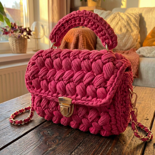 Handwoven Crochet Box Bag