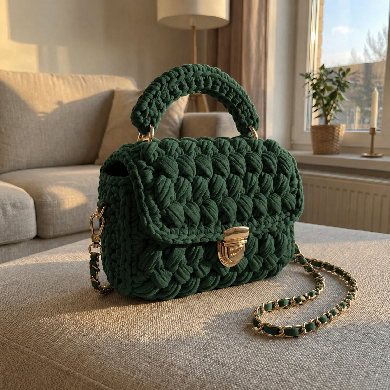 Handwoven Crochet Box Bag