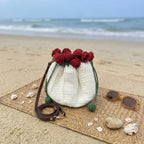 Handmade Woven Rose-flower Tote Bag
