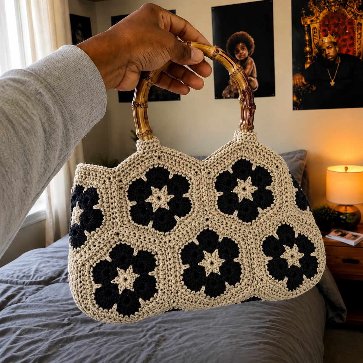 Woven Double-sided Embroidered Handbag
