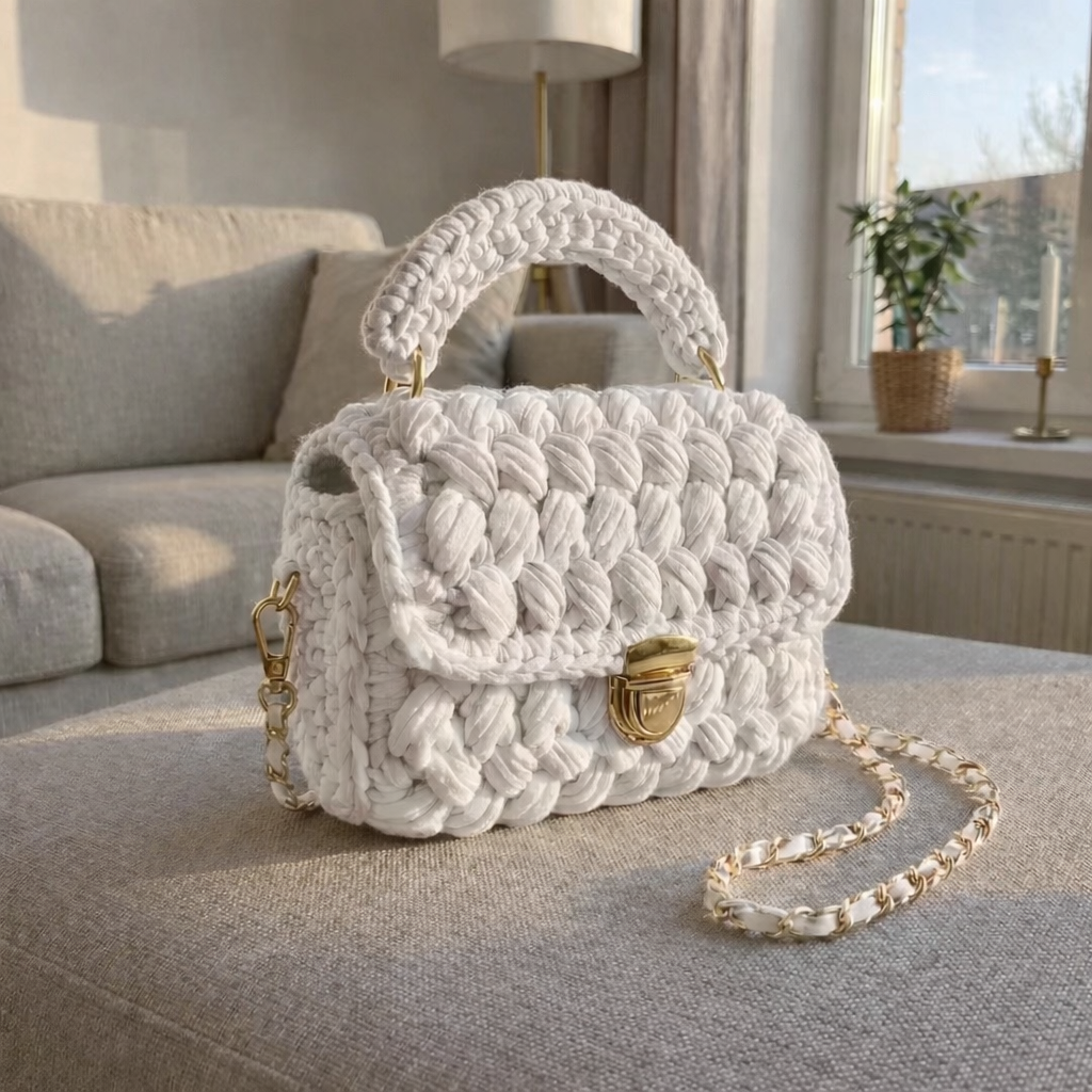 Handwoven Crochet Box Bag