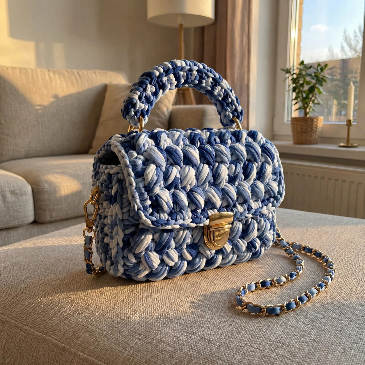 Handwoven Crochet Box Bag
