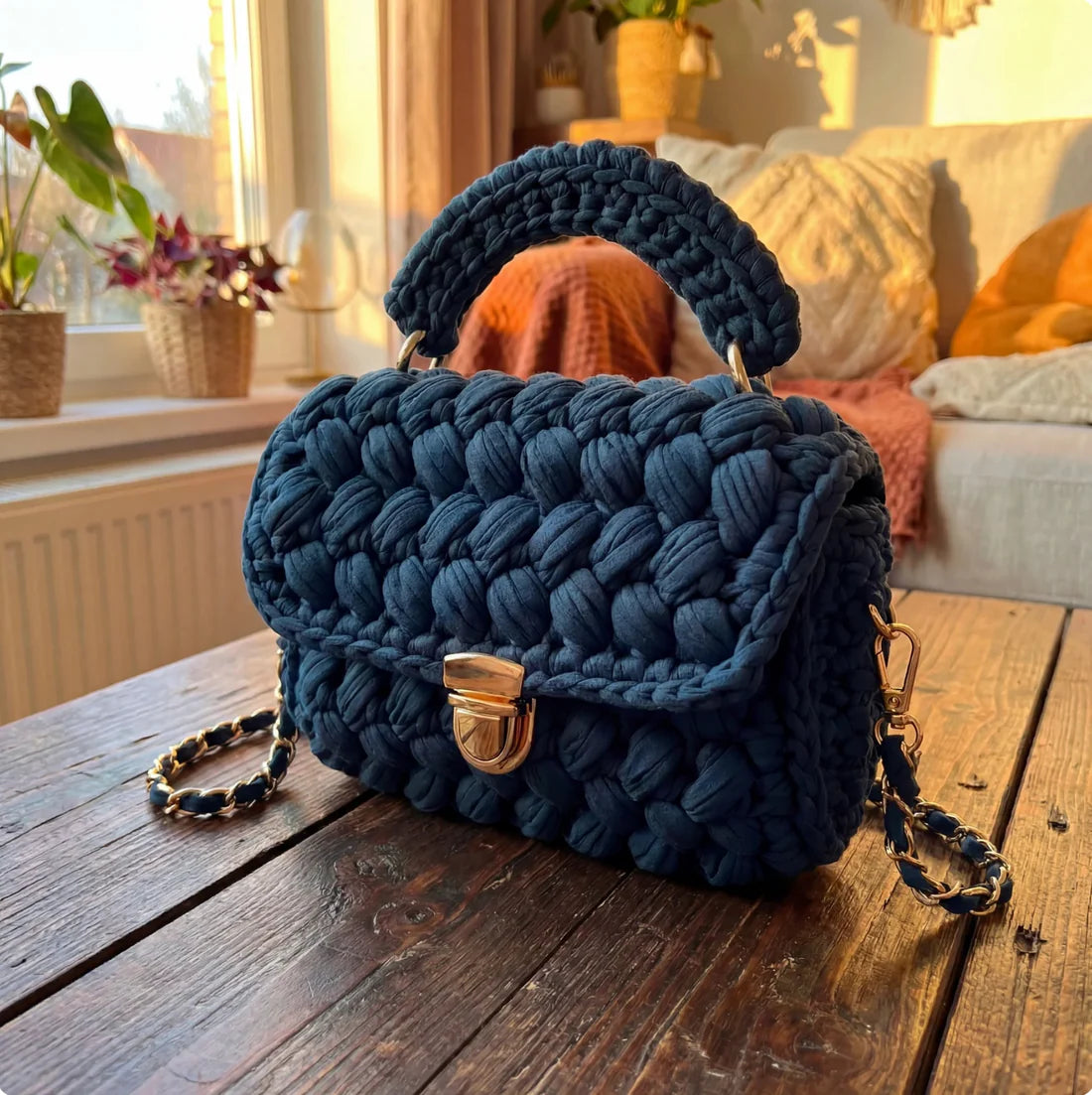 Handwoven Crochet Box Bag