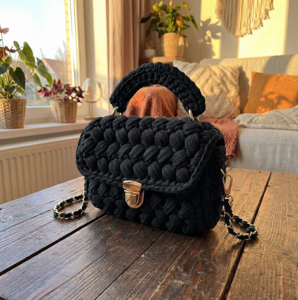 Handwoven Crochet Box Bag