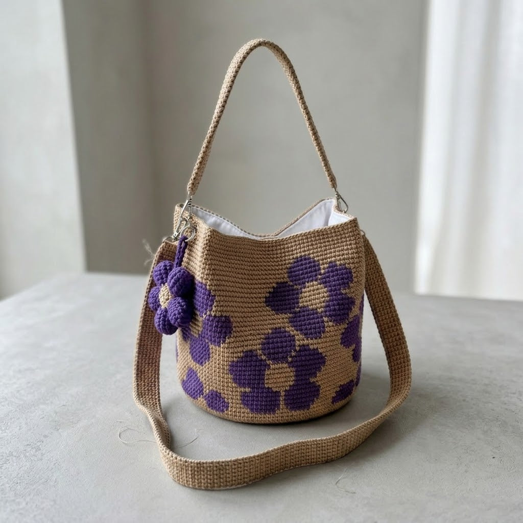 Handmade Crochet Flower Bag