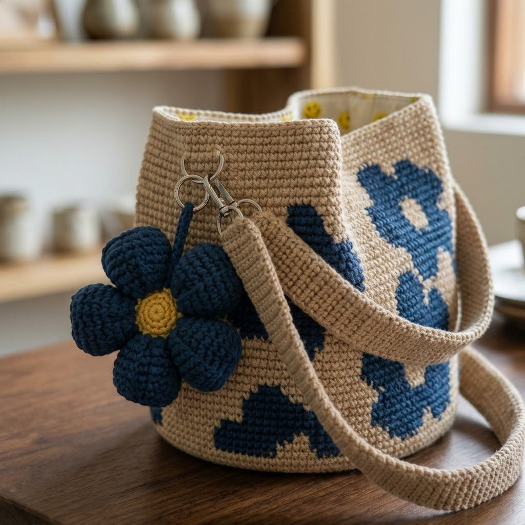 Handmade Crochet Flower Bag