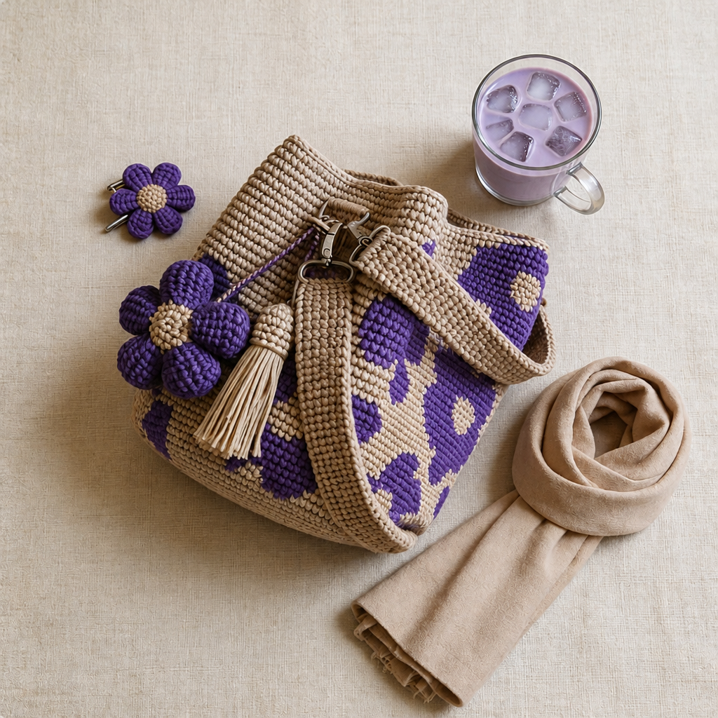 Handmade Crochet Flower Bag