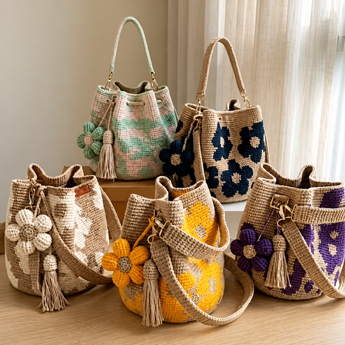 Handmade Crochet Flower Bag