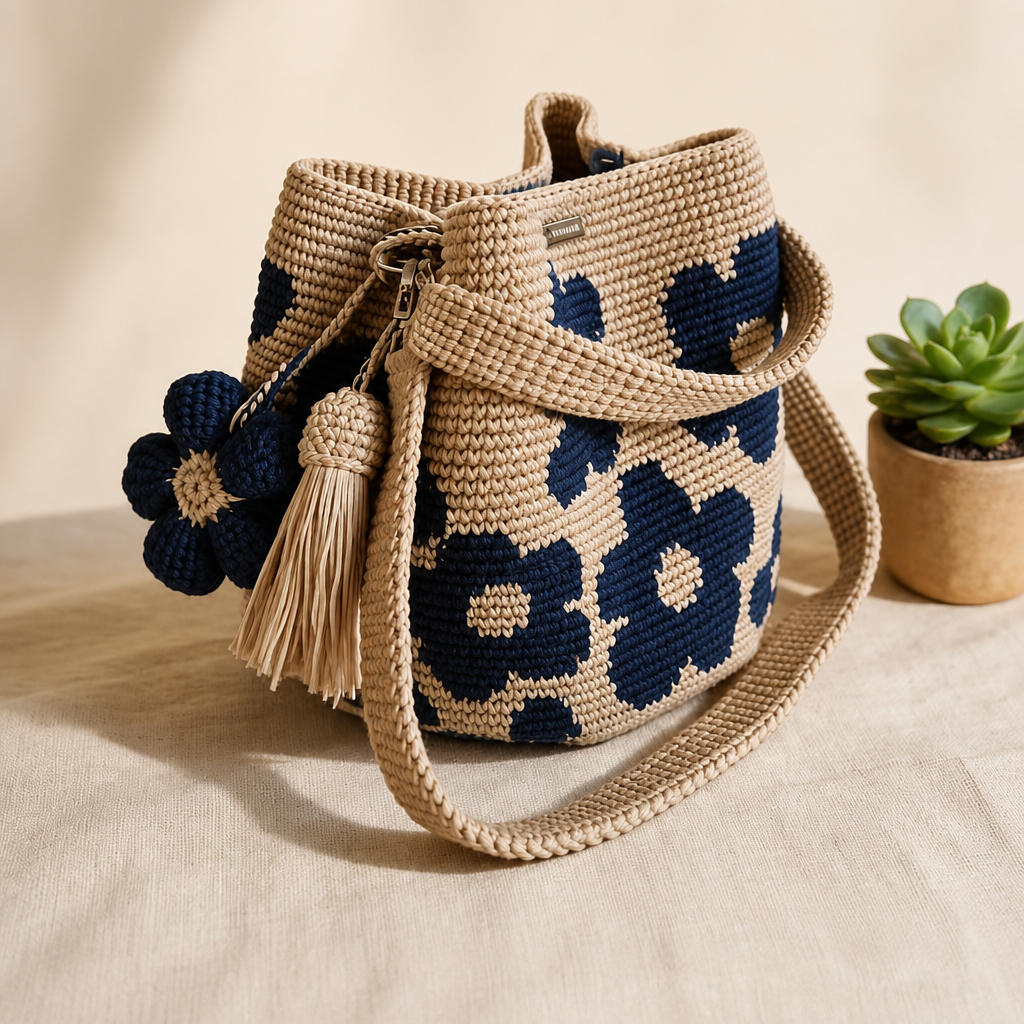 Handmade Crochet Flower Bag